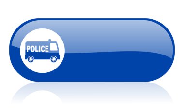 police blue web glossy icon clipart