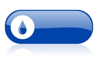 water drop blue web glossy icon clipart