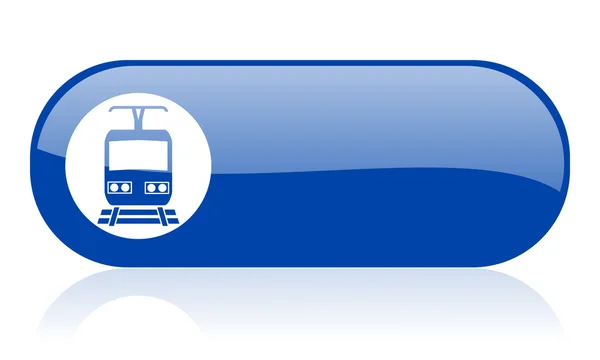 Train blue web glossy icon — Stock Photo, Image