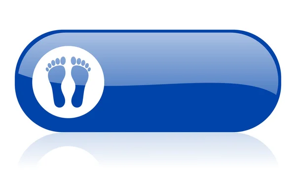 Ayak izi mavi web parlak simgesi — Stok fotoğraf