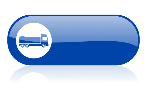 Camion blu web icona lucida — Foto Stock