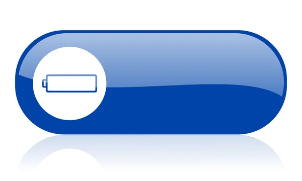 バッテリー ブルー web 光沢のあるアイコン — ストック写真