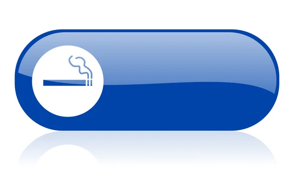 Fumar azul web brillante icono — Foto de Stock