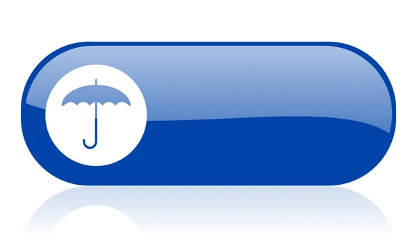 Regenschirm blaues Web Hochglanz-Symbol — Stockfoto