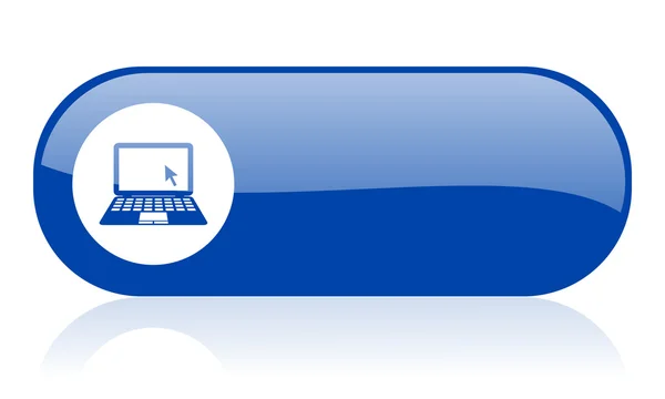Notebook ícone brilhante web azul — Fotografia de Stock