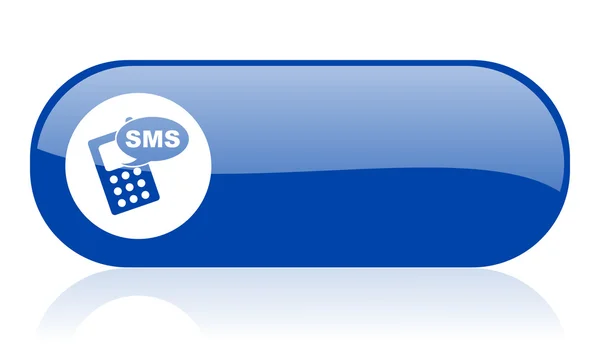 SMS mavi web parlak simgesi — Stok fotoğraf