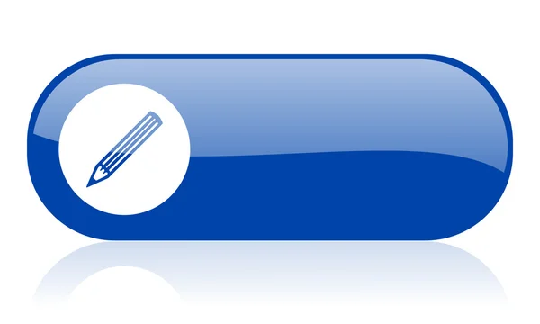 Kalem mavi web parlak simgesi — Stok fotoğraf