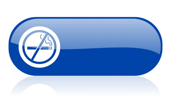 Žádná ikona lesklý modrý web kouření — Stock fotografie