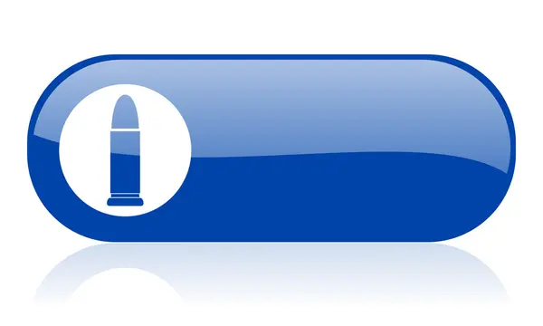 Amunicja niebieski WWW błyszczący ikona — Zdjęcie stockowe