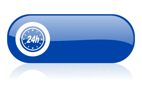 24h blue web glossy icon — Stock Photo, Image