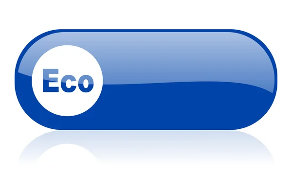 Eco web azul icono brillante — Foto de Stock