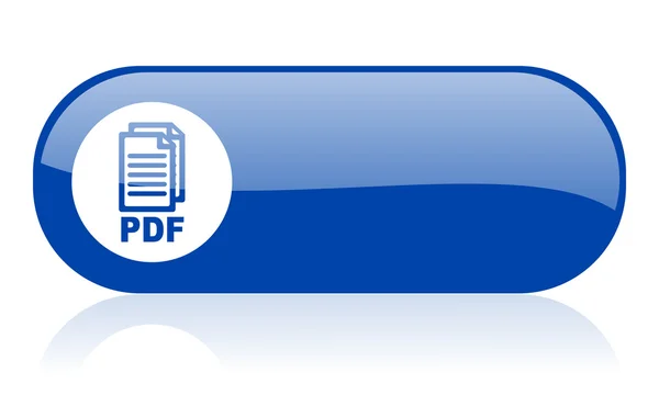 Lesklý ikona PDF modré webové — Stock fotografie