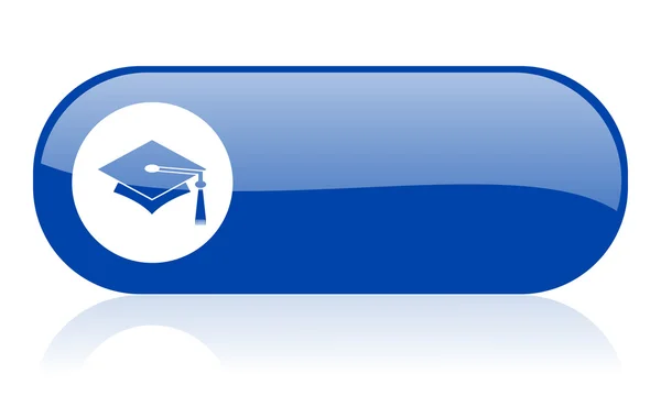 Afstuderen blauwe web glanzende pictogram — Stockfoto