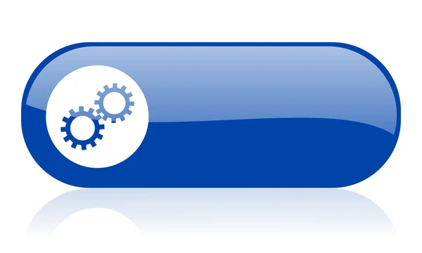 Gears blue web glossy icon — Stock Photo, Image