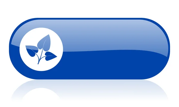 Eco blue web glossy icon — Stock Photo, Image