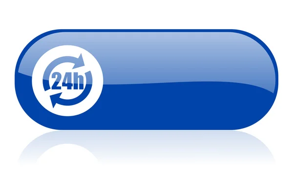 24h blue web glossy icon — Stock Photo, Image