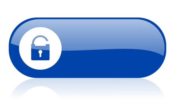 Lesklý ikona visacího zámku modré web — Stock fotografie