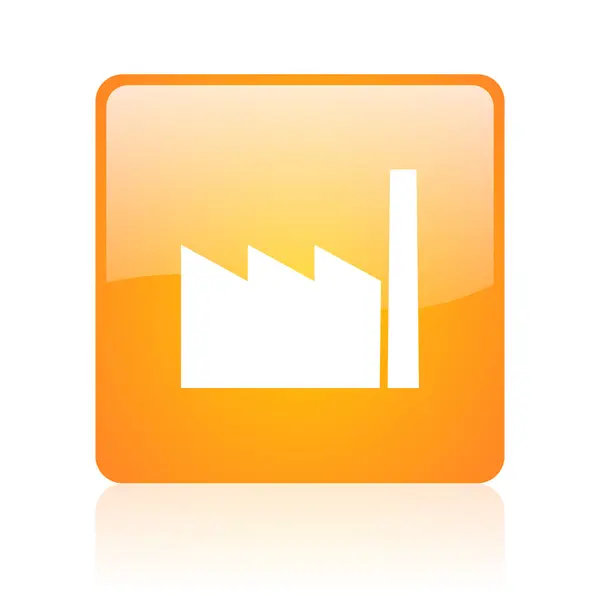 Industry orange square glossy web icon — Stock Photo, Image