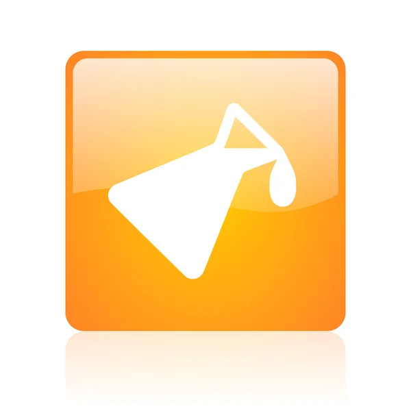 Chimica arancione quadrato lucido web icon — Foto Stock