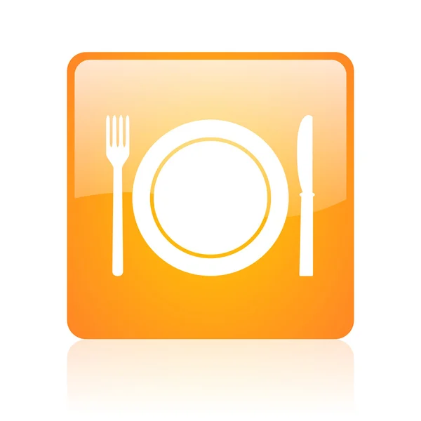 Mat orange square blank web icon — Stockfoto