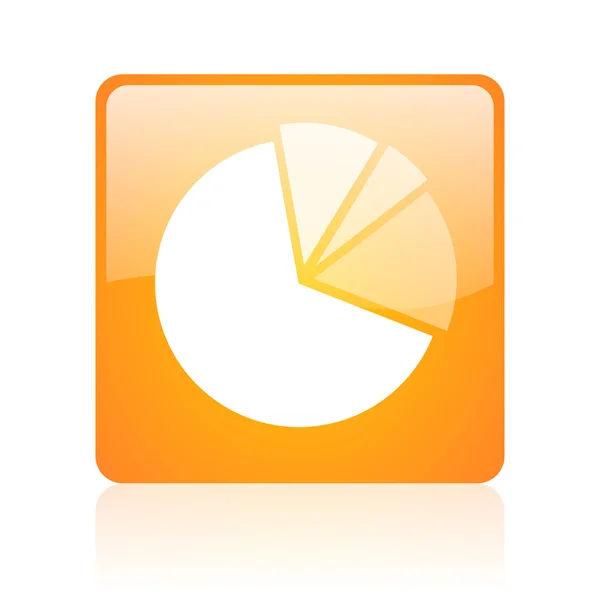 Diagram orange square glossy web icon — Stockfoto