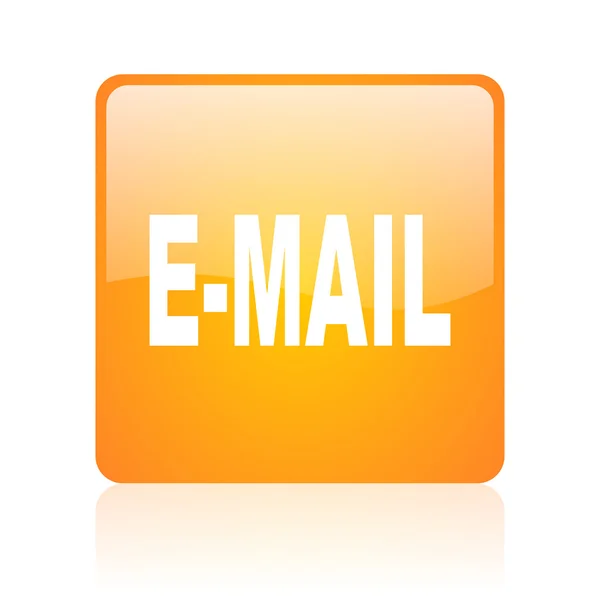 Mail orange quadratisch glänzend web icon — Stockfoto