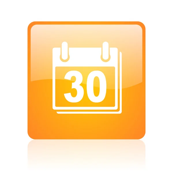 Calendario arancione quadrato lucido web icon — Foto Stock