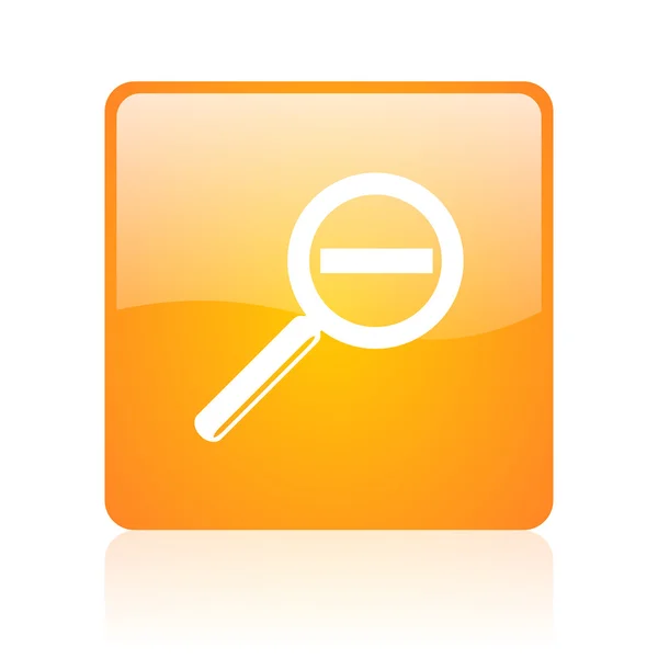 Magnification orange square glossy web icon — Stock Photo, Image