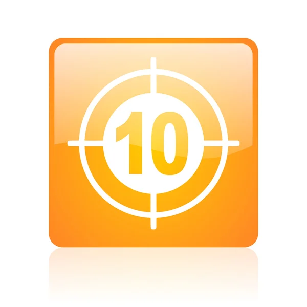 Target orange square glossy web icon — Stock Photo, Image