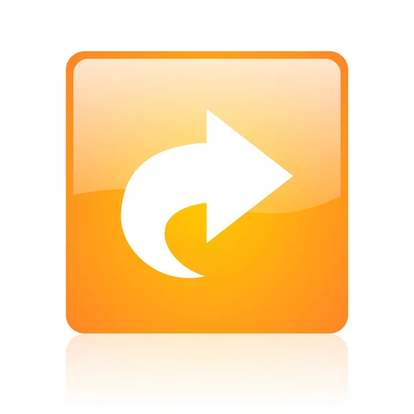 Next orange square glossy web icon — Stock Photo, Image