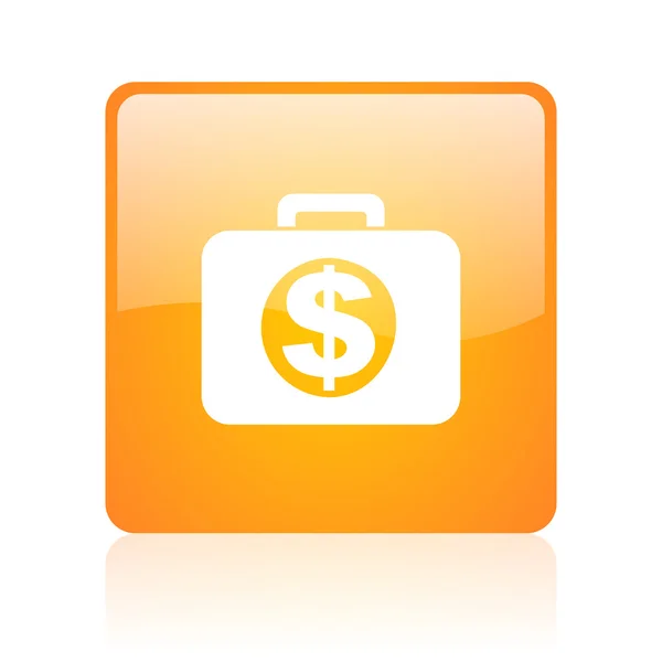 Financial orange square glossy web icon — Stock Photo, Image