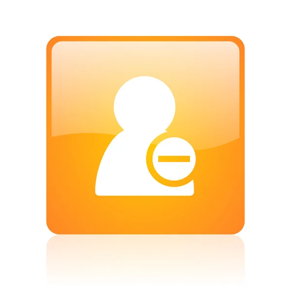 Rimuovere contatto arancione quadrato lucido icona web — Foto Stock