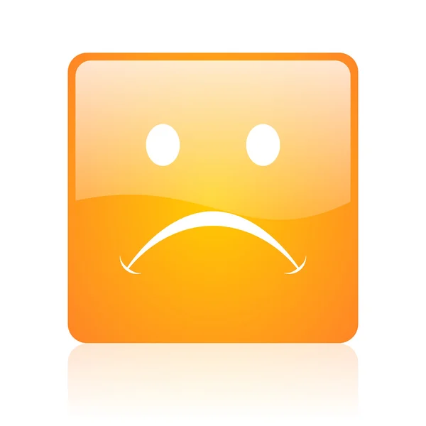Piangere arancione quadrato lucido icona web — Foto Stock