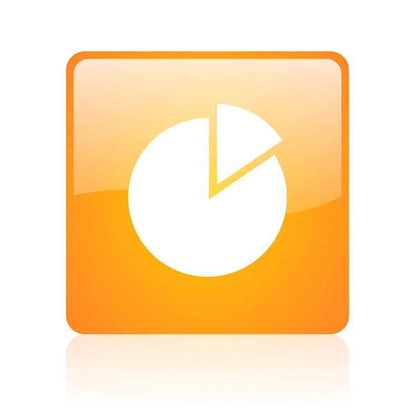 Grafiek oranje vierkant glanzend web icoontje — Stockfoto
