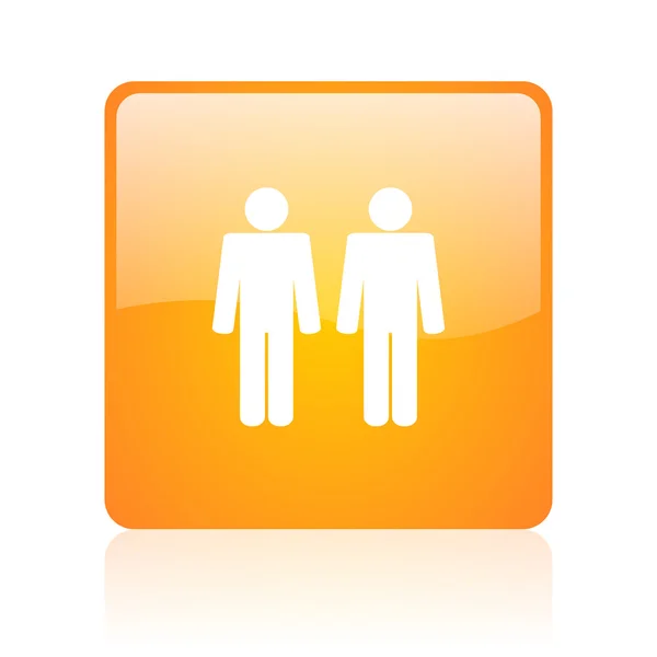 Couple orange carré brillant icône web — Photo