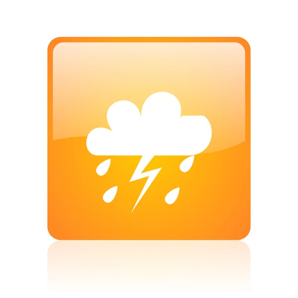Wettervorhersage orange quadratisch glänzend Web-Symbol — Stockfoto