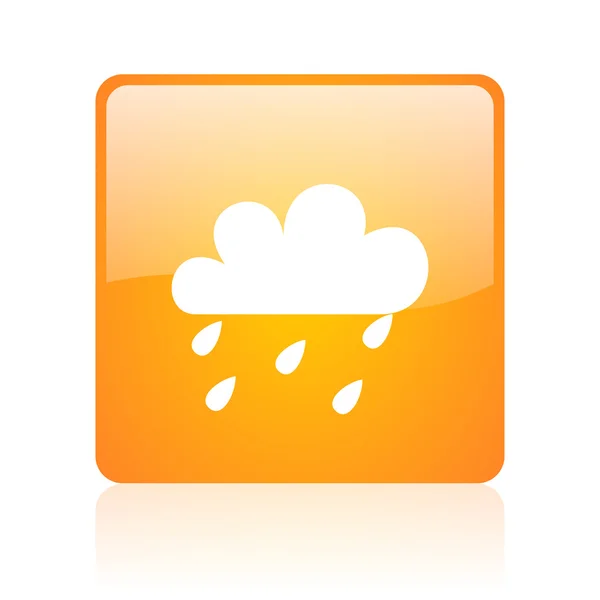 Wettervorhersage orange quadratisch glänzend Web-Symbol — Stockfoto