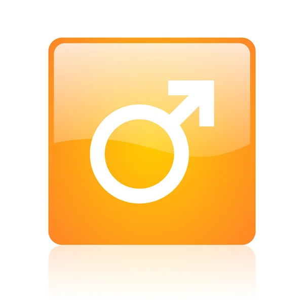 Sesso arancione quadrato lucido web icona — Foto Stock