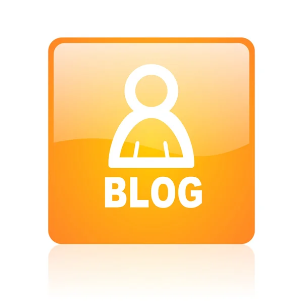 Blogg orange square blank web icon — Stockfoto