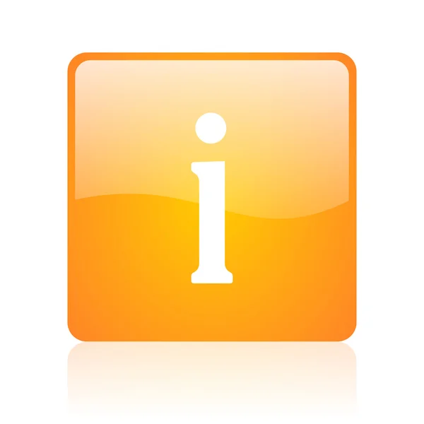 Informacje pomarańczowy kwadrat błyszcząca tkanina ikona — Zdjęcie stockowe