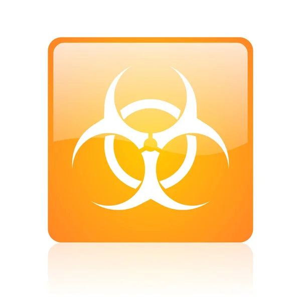 Virus arancione quadrato lucido icona web — Foto Stock