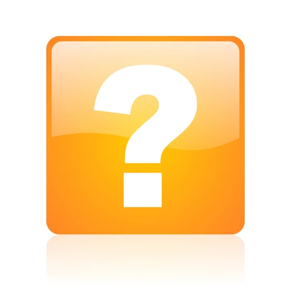 Question mark orange square glossy web icon — Stock Photo, Image