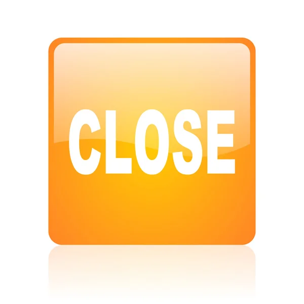 Zavřete oranžový čtverec lesklý web ikony — Stock fotografie