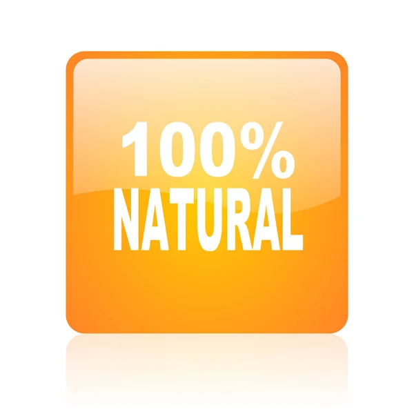 Натуральна помаранчева квадратна глянсова веб-іконка — стокове фото