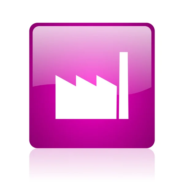 Industry violet square web glossy icon — Stock Photo, Image