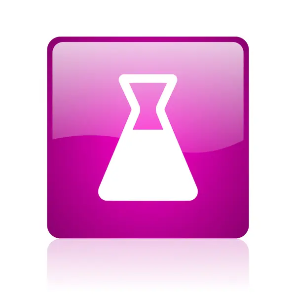 Química violeta quadrado web ícone brilhante — Fotografia de Stock