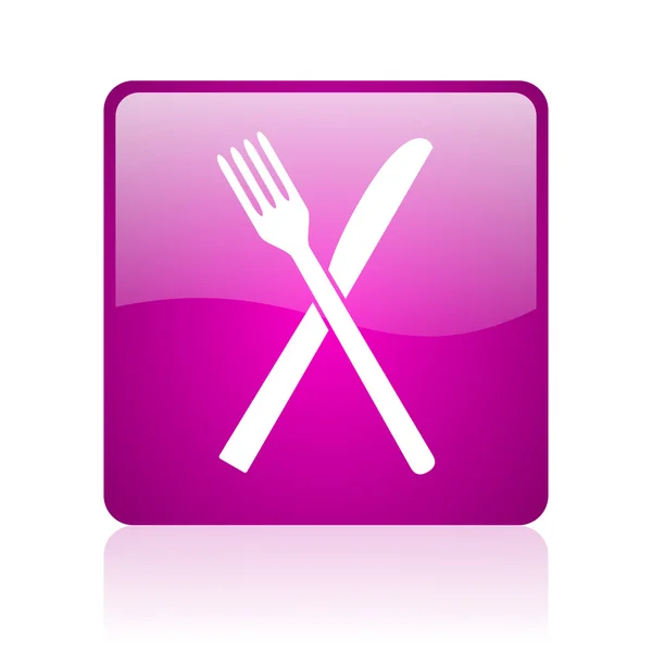 Alimente violet pătrat web glossy icon — Fotografie, imagine de stoc