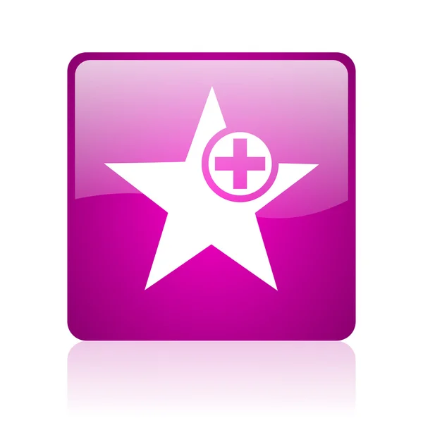 Star violet square web glossy icon — Stock Photo, Image