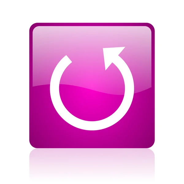 Obracanie web kwadrat fioletowy ikona — Zdjęcie stockowe