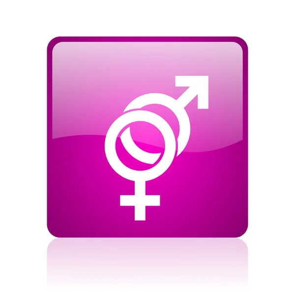 Sexe violet carré web brillant icône — Photo